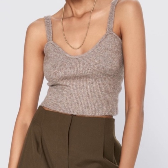 Zara Tops - NWT Zara Wool Camel Blend Sweater Crop Top size Large